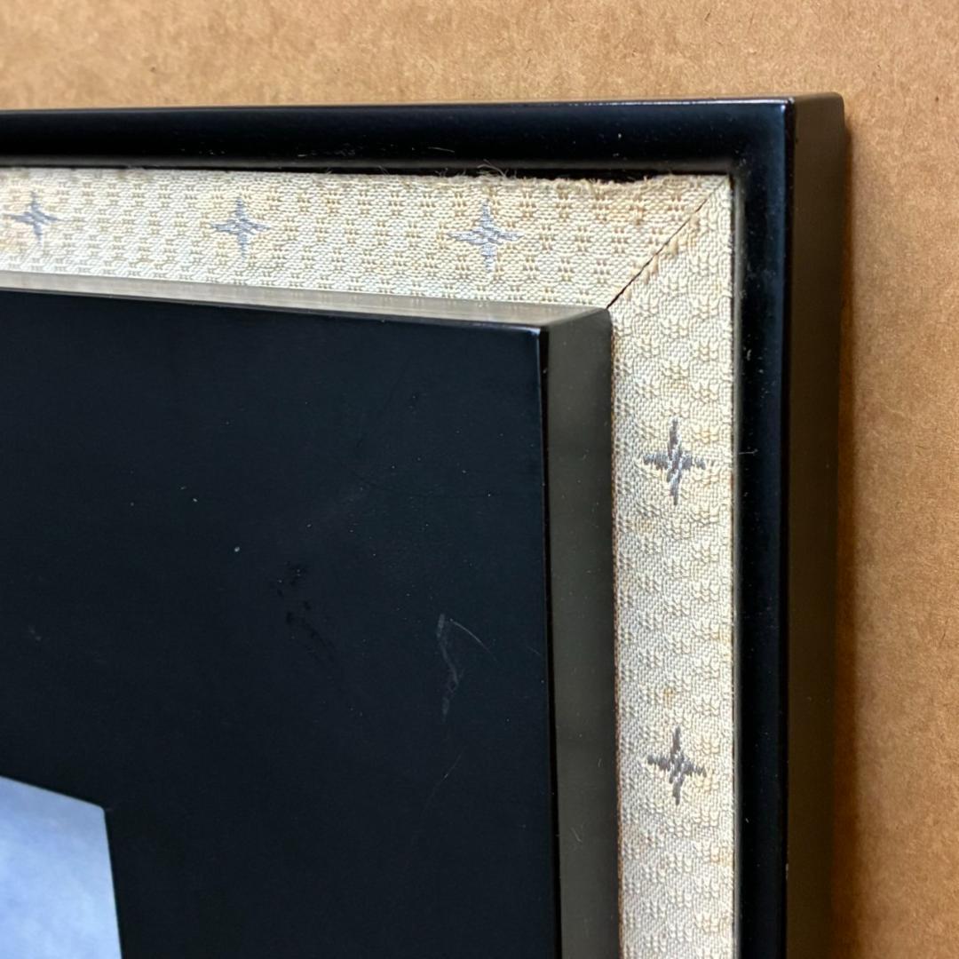 久保吉郎　胡蝶蘭　日本画　額入り　646×646mm