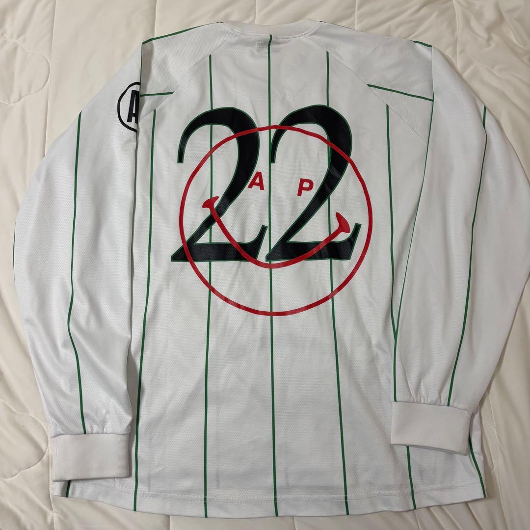 access peace ストライプ　ゲームシャツ　ロンt paledusk