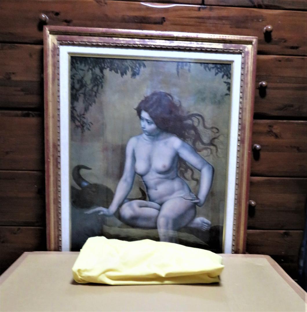 ◆小川以久男　「エウロペ」　油彩F15号　裸婦　ギリシャ神話　 安田火災賞　◆