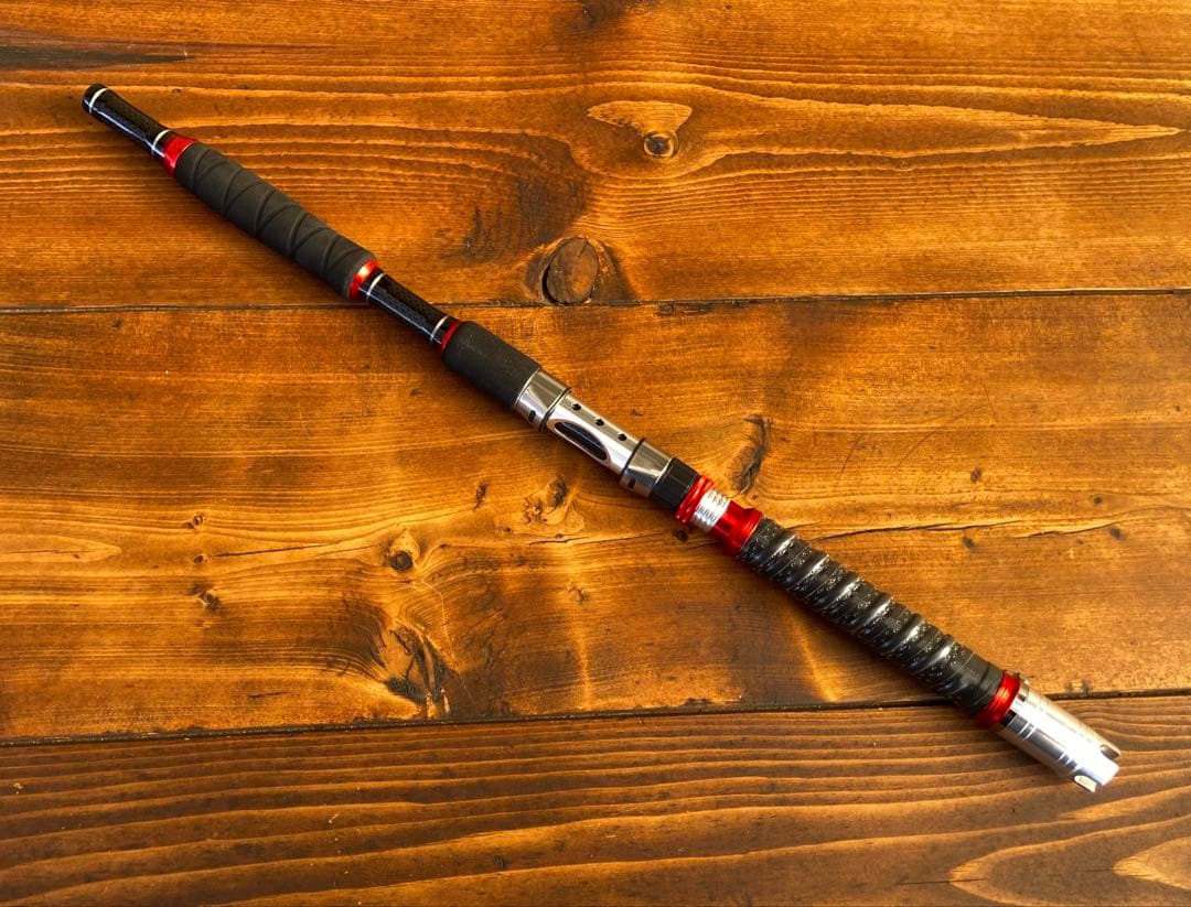 新品未使用　ジギングセット　船釣り　3ピースパックロッド　スロージギング　レッド