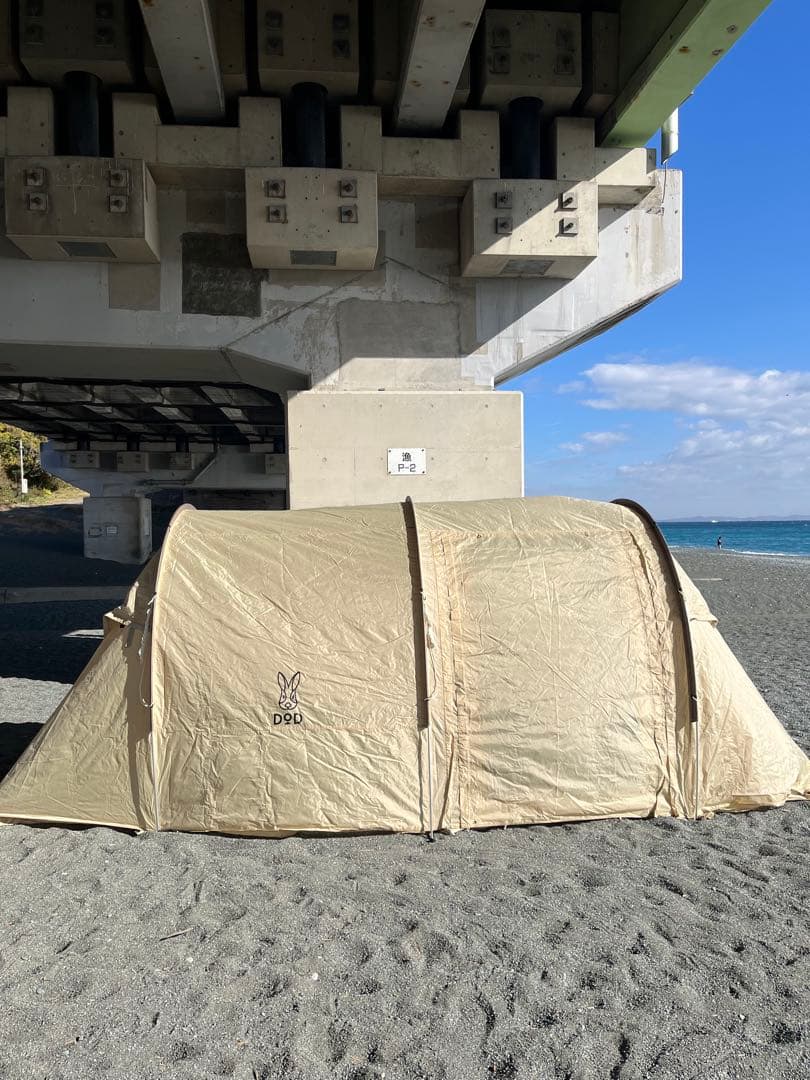 【美品】DOD カマボコテントミニ 別注モデル ベージュ×ダークブラウン