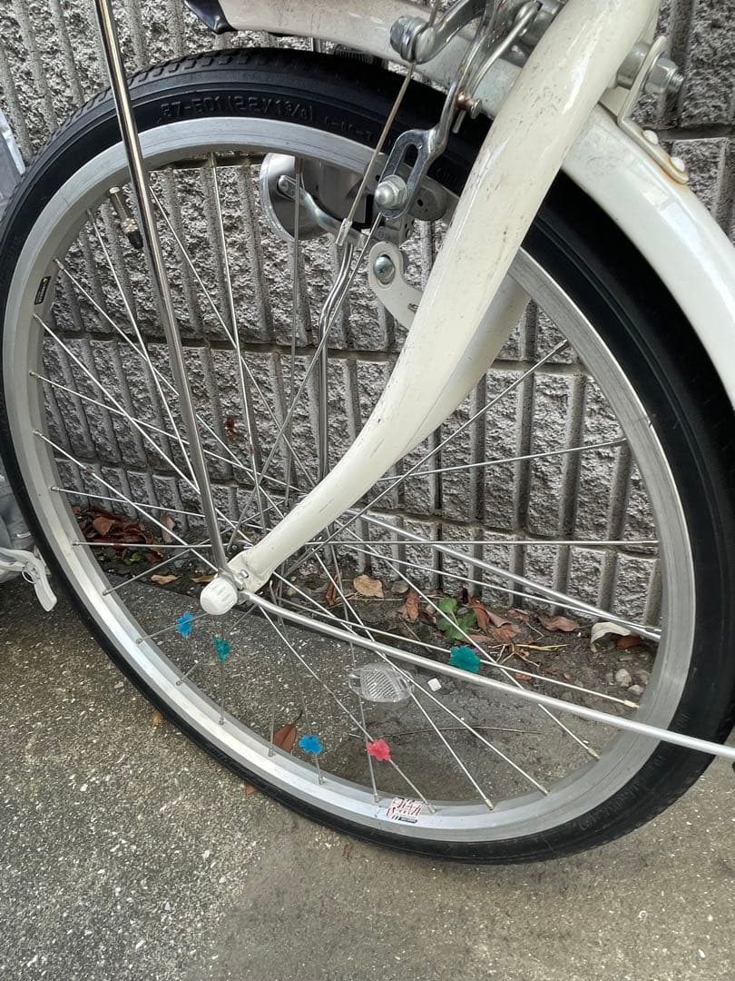 ブリヂストン　エコパル22インチ　自転車　パープル 花柄 バスケット付き　女の子