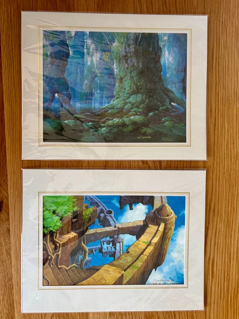 【未開封】山本二三 複製原画 2点セット ラピュタ もののけ姫 ジブリ背景画