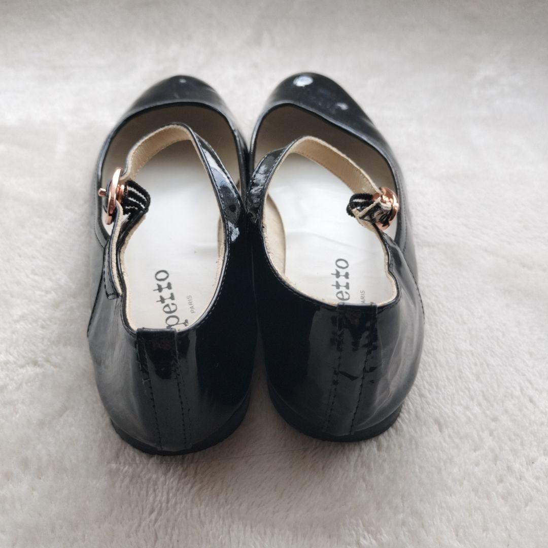 レペット　エナメル　フラットシューズ　ブラック　ベルト　サイズ38 ゴールド金具