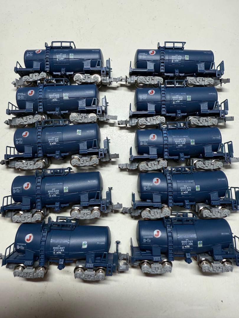 Bトレ　タキ1000 ブルー10両セット（走行台車Fに交換）