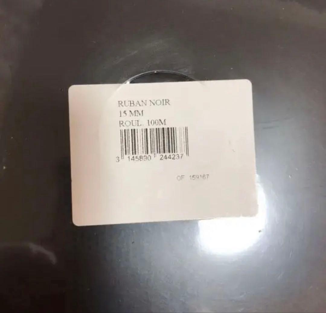 neko　正規品 シャネルリボン　黒✖︎白　幅1.5cm 10ロール