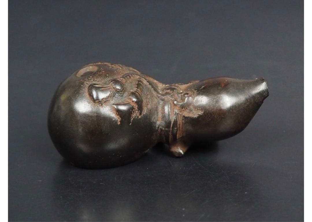 いづみ　送料無料　時代物　瓢箪霊芝古銅水滴