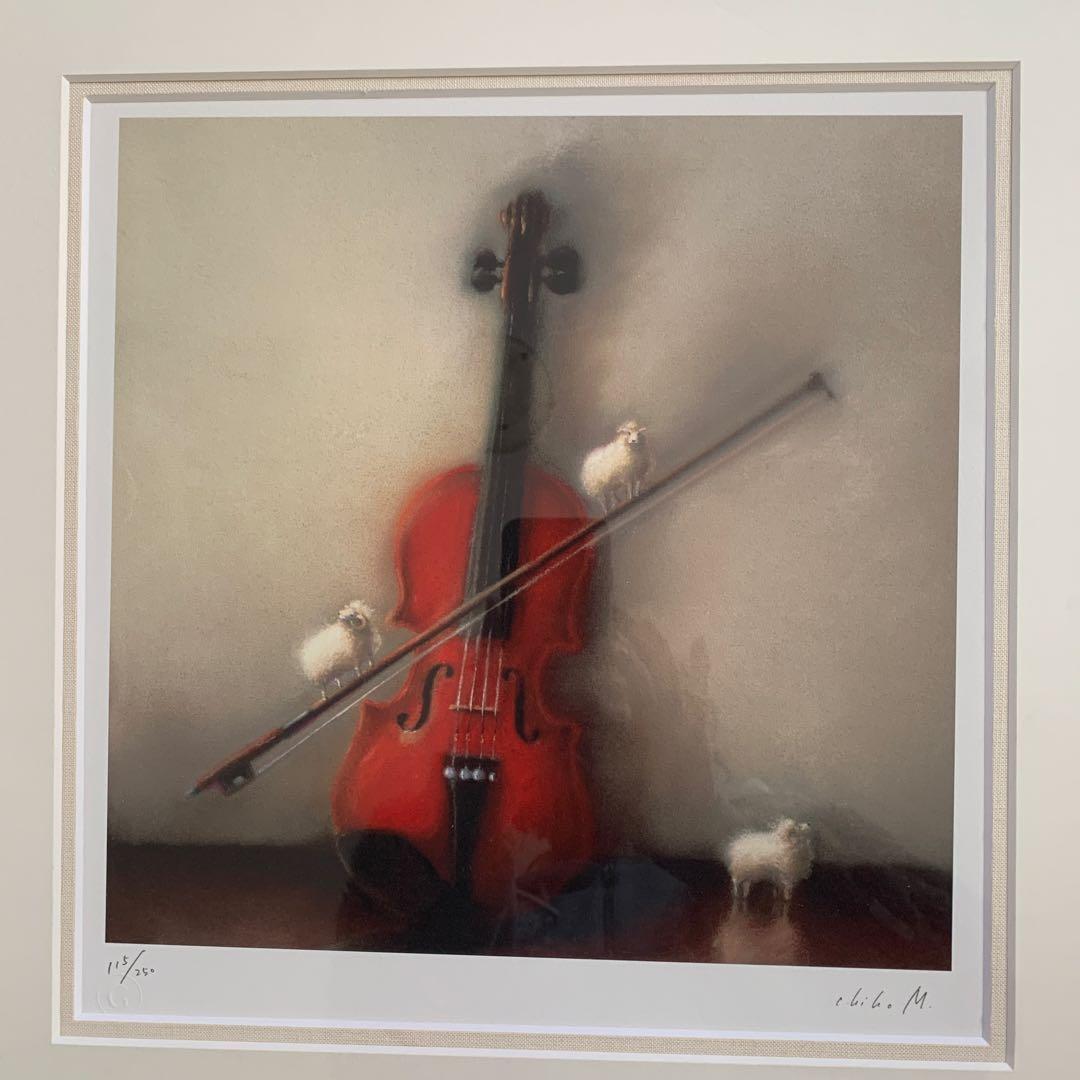 牧野千穂　版画（ジクレー）題名 「セバスチャンの羊」