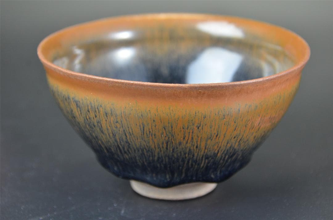 宋代　油滴天目　建窯兔毫窯変天目茶碗/中国古玩・唐物・禾目天目　茶道具