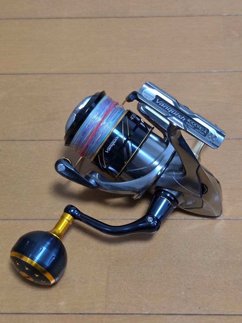 シマノ　16ヴァンキッシュ4000HG　夢屋アルミラウンド型ノブ　リールスタンド
