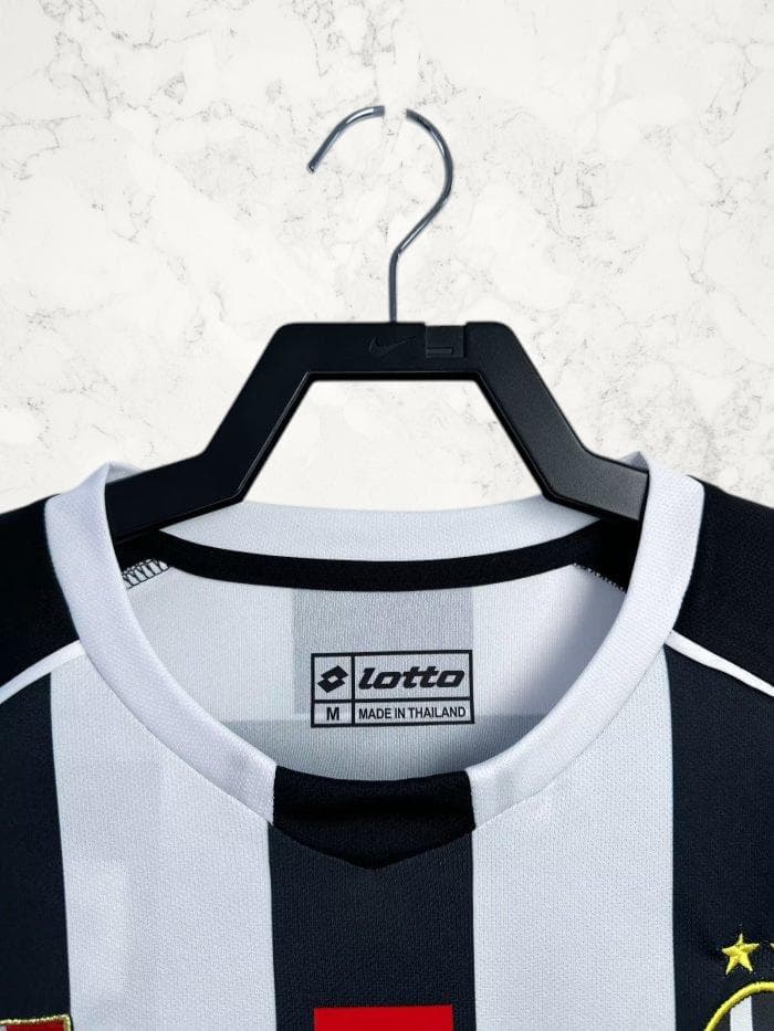 Lotto サッカーシャツ M 黒/白 ストライプ