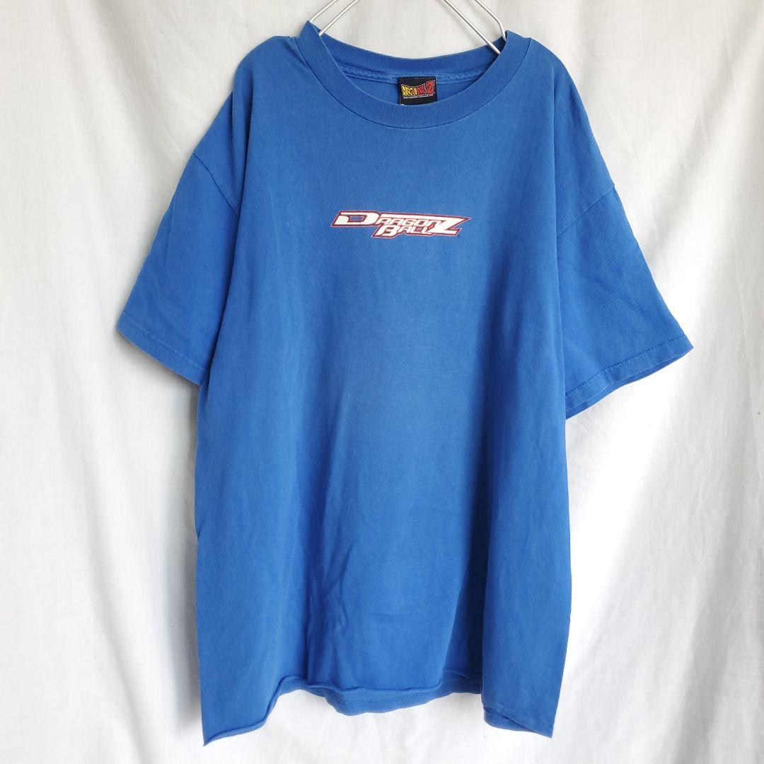 ドラゴンボール　バーダック 悟空 USA カタカナ ロゴ 半袖 tシャツ青