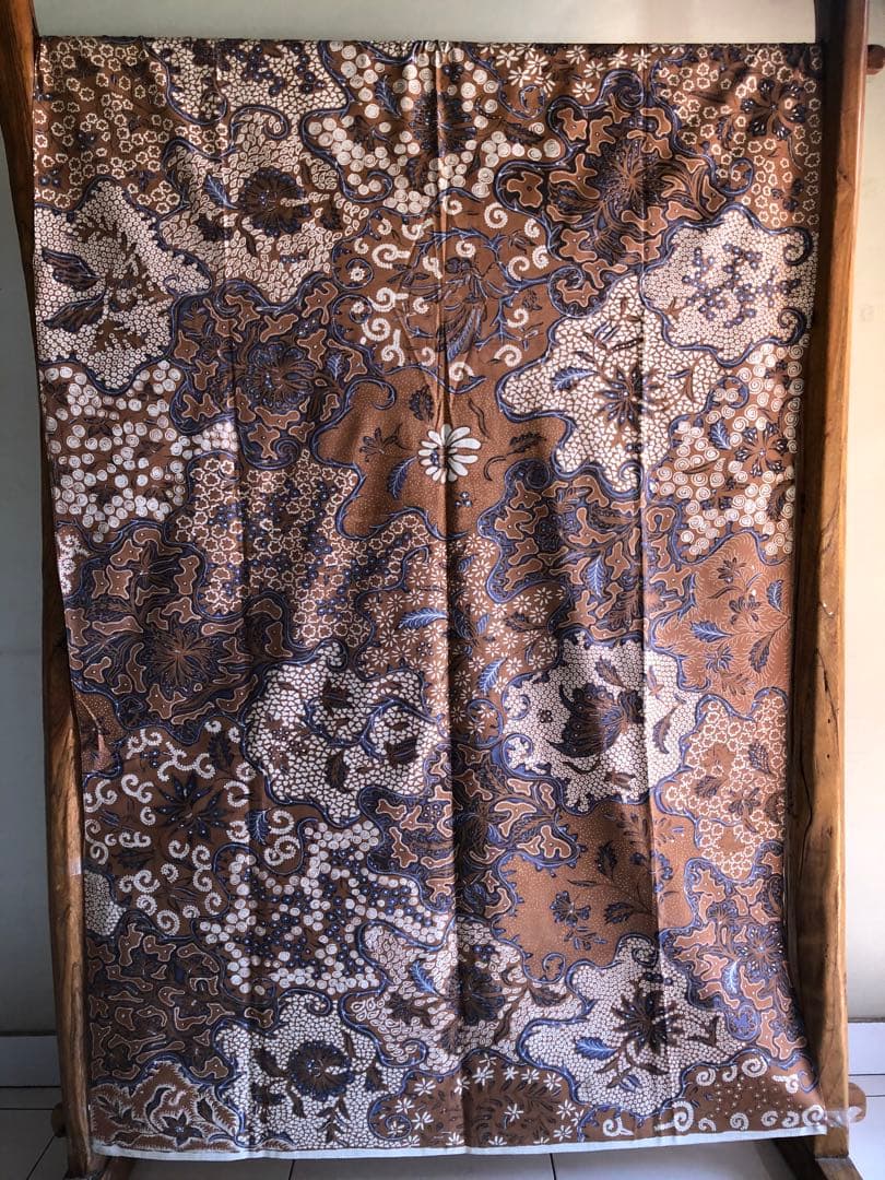 手描き　オールドバティック 藍染め(8428)