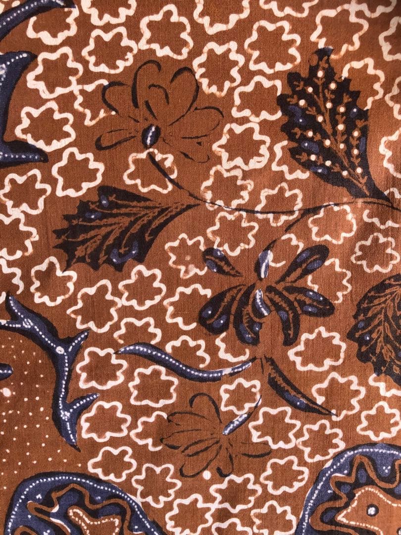 手描き　オールドバティック 藍染め(8428)