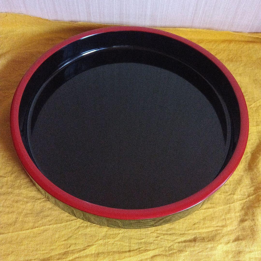 輪島塗　布着本堅地　丸盆　 奥田漆器店　天然木　伝統工芸品