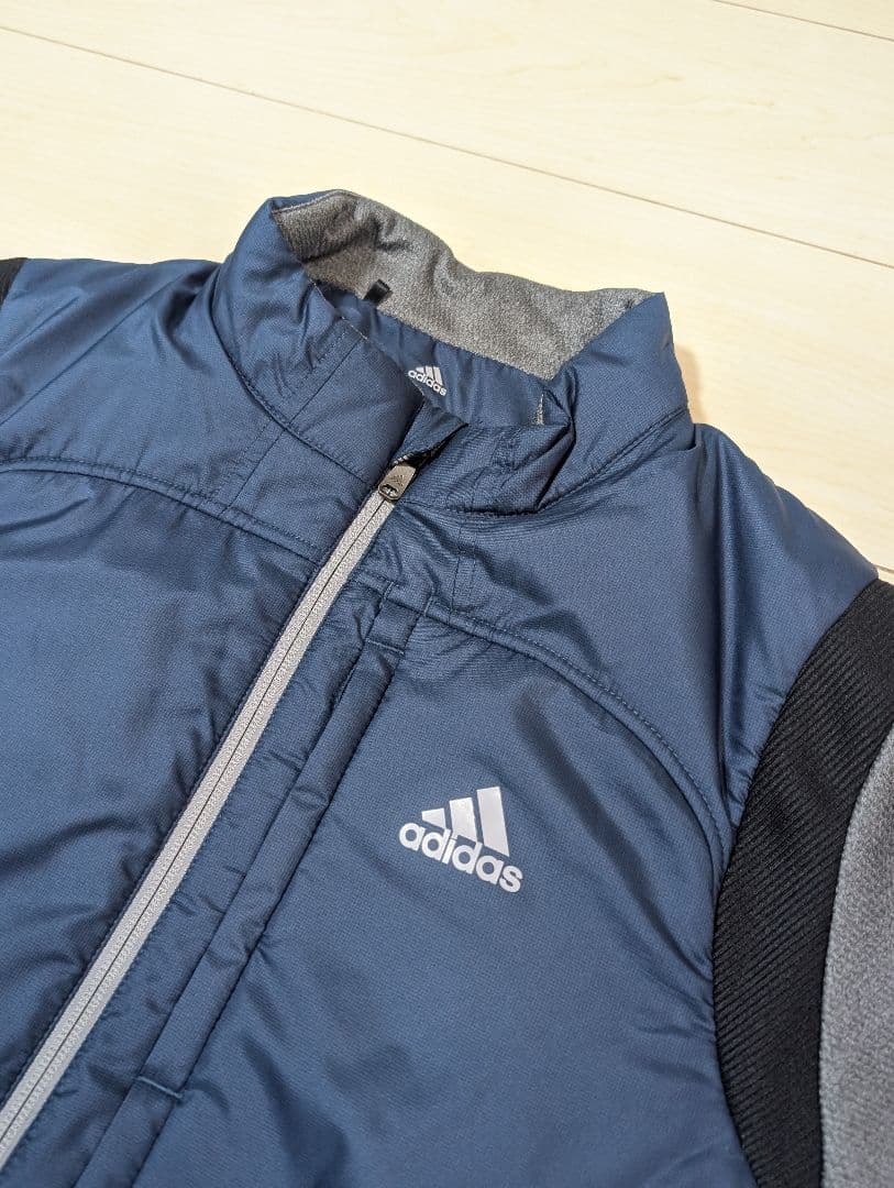 美品　adidas GOLF　異素材切り替えジップアップジャケット