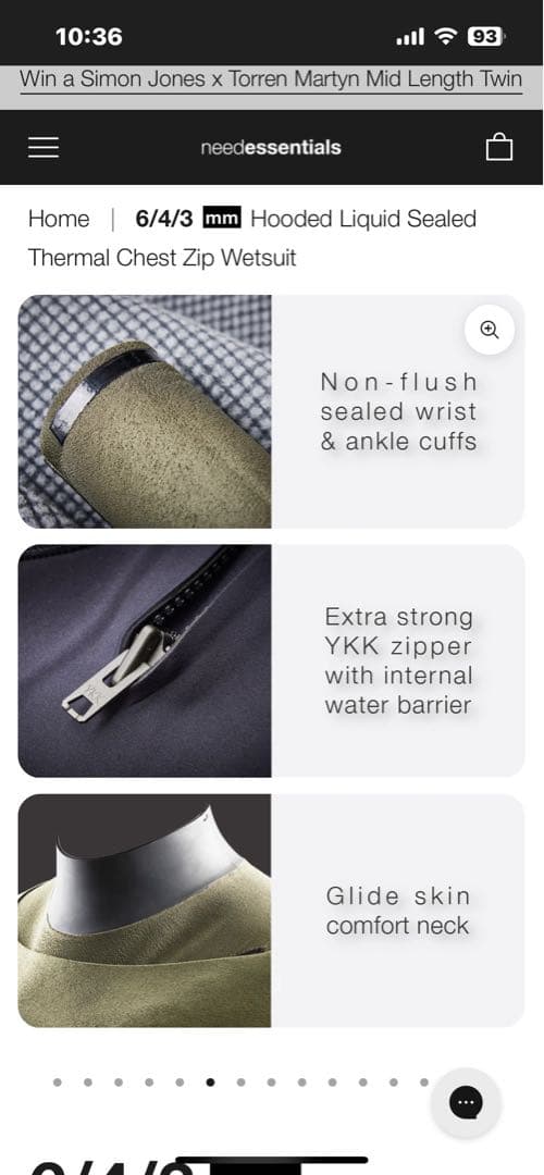 真冬対応Need essentials フード付きウェットスーツ