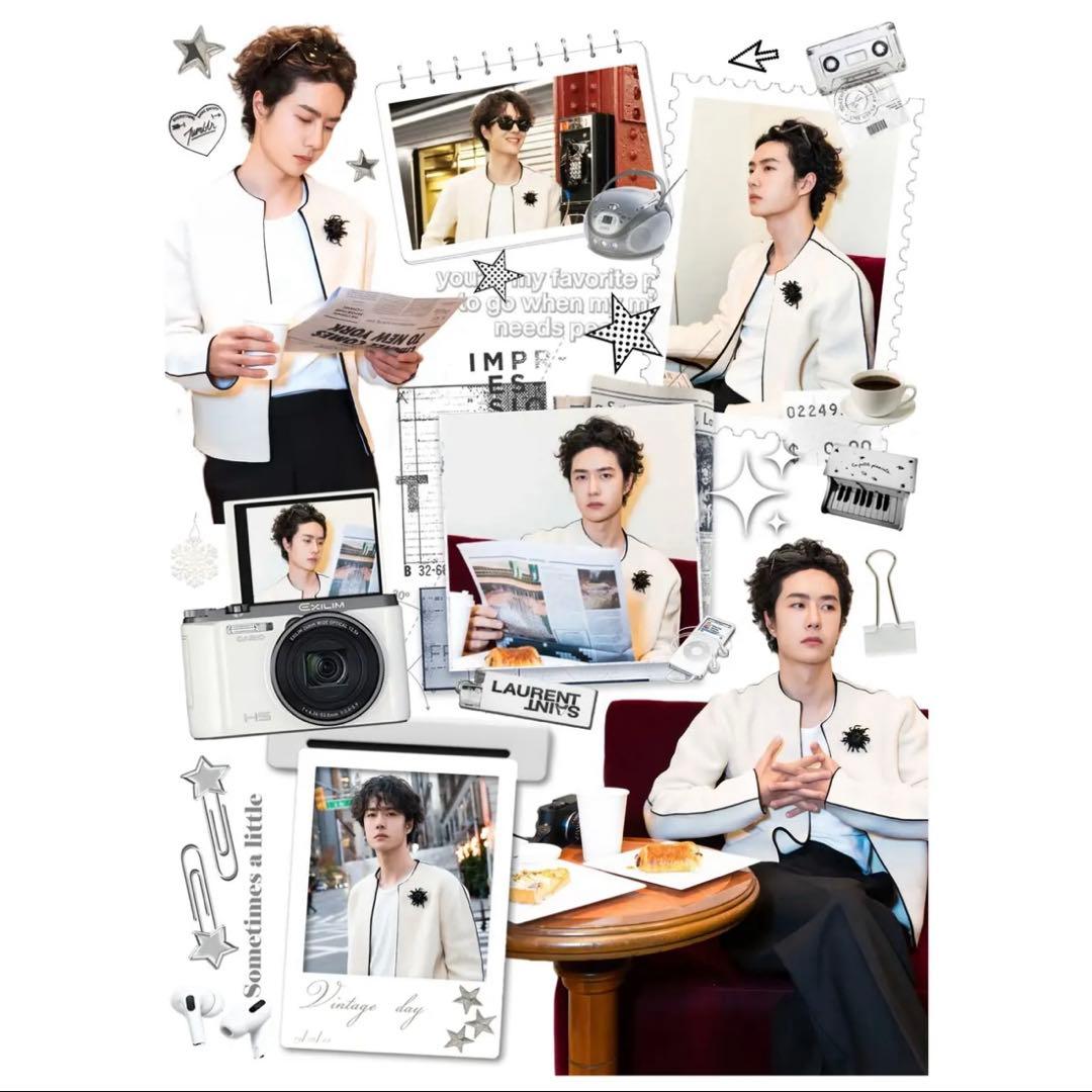 19×25cm 王一博 デザイン　転写耐油防水ステッカー　28枚