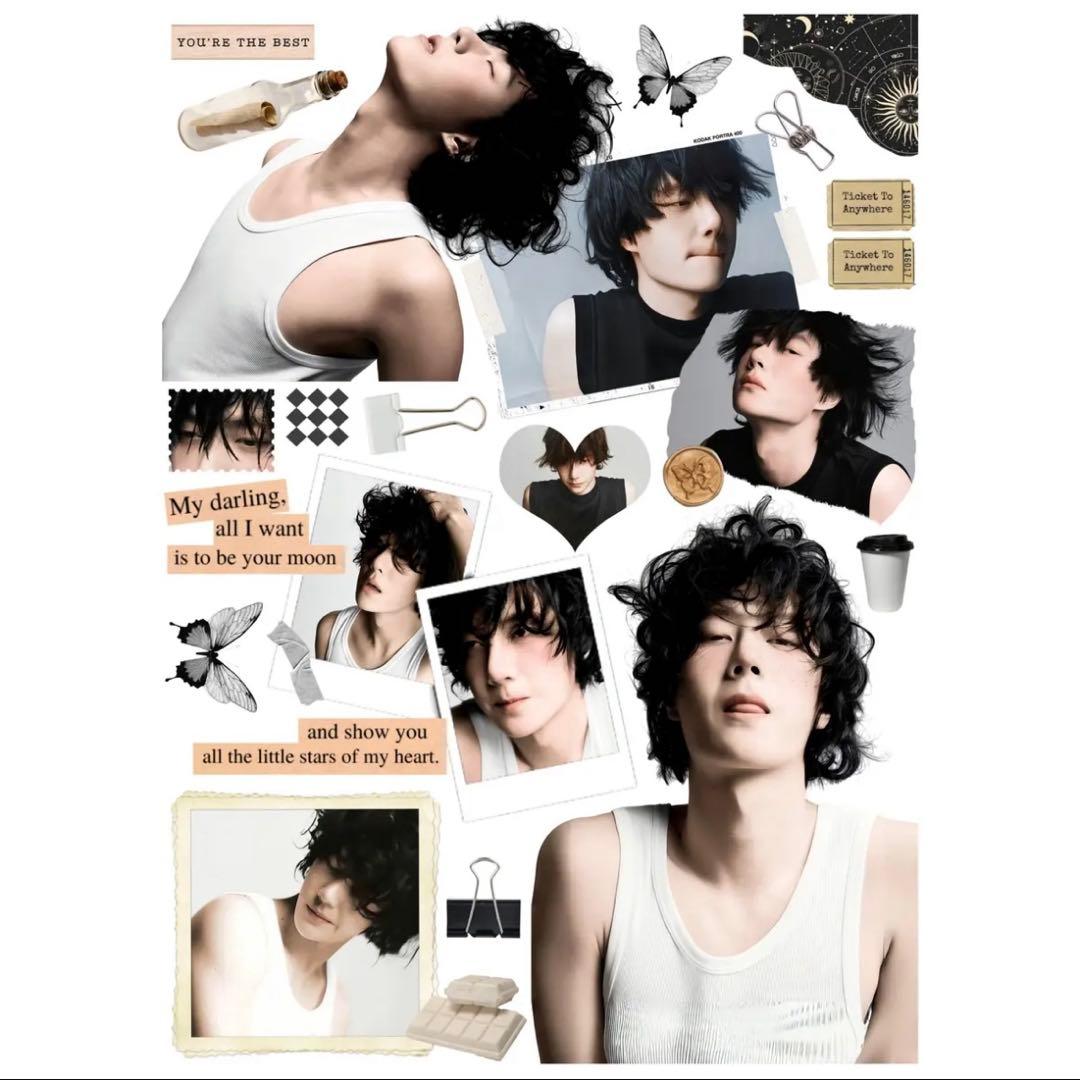 19×25cm 王一博 デザイン　転写耐油防水ステッカー　28枚