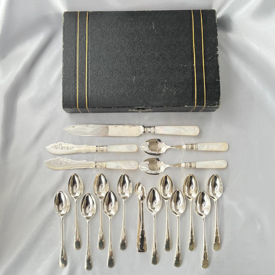 【英国】【白蝶貝】アフタヌーンティー向けセット マザーオブパール ケース