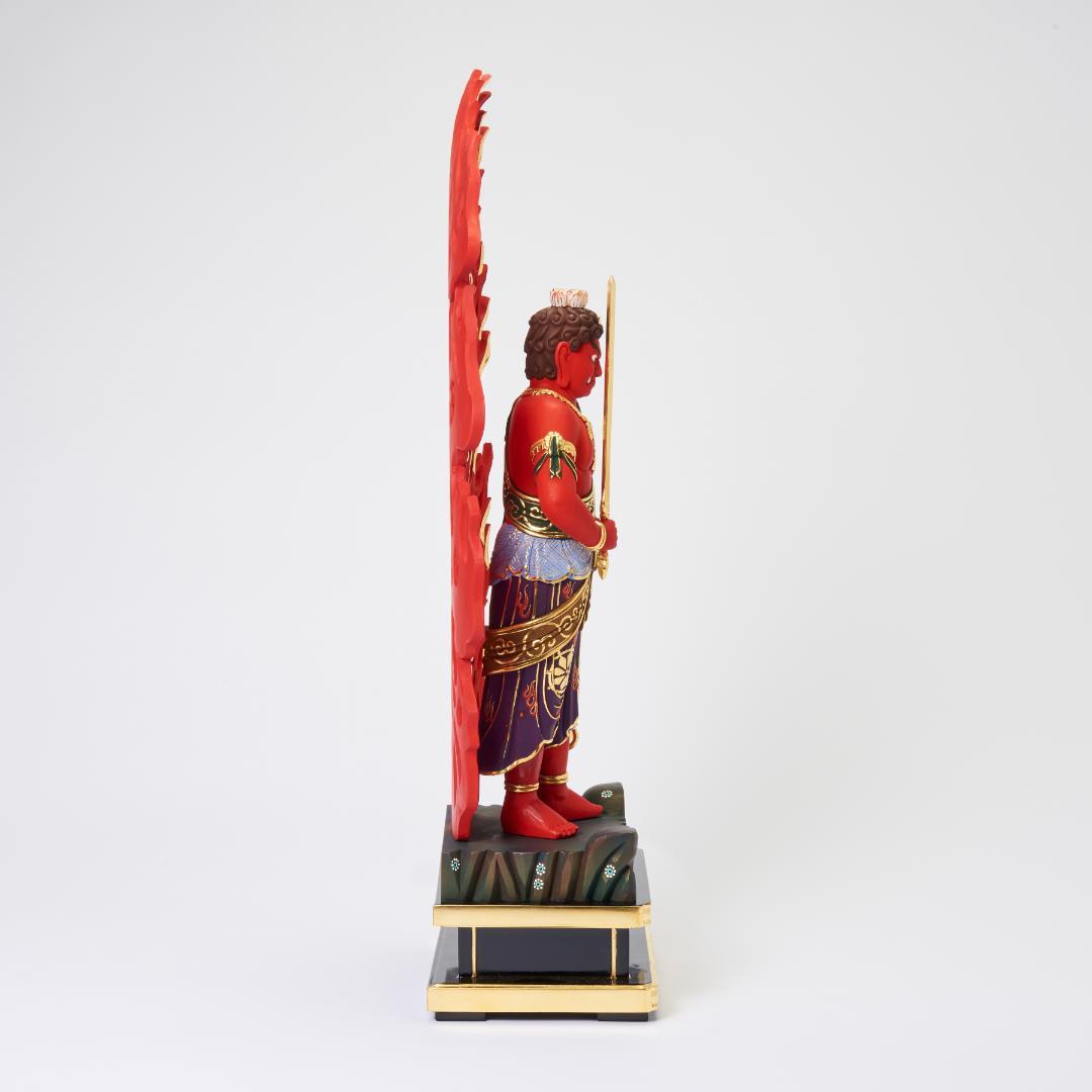 楠　立赤不動明王　70ｃｍ　濃彩切金 #072