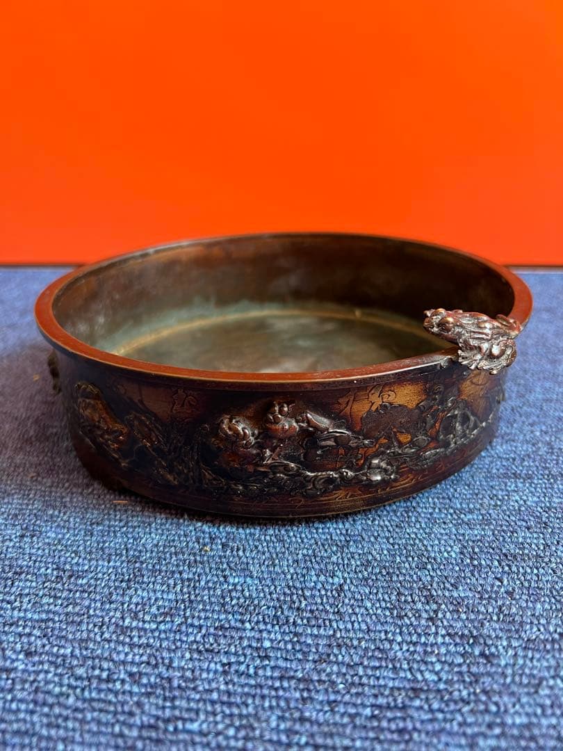 867  銅製　カエル　鉢　時代物