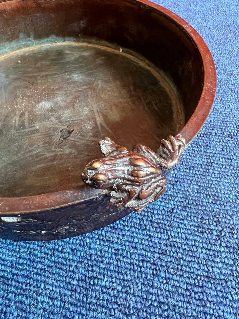 867  銅製　カエル　鉢　時代物