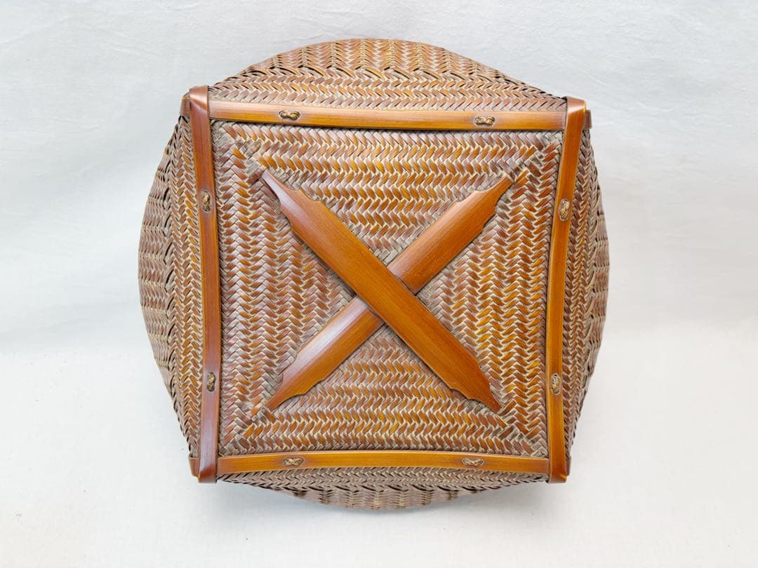 未使用 茶道具 唐物写 炭斗 炭入 炉・風炉兼用 炭取 竹編 炭道具 炭点前