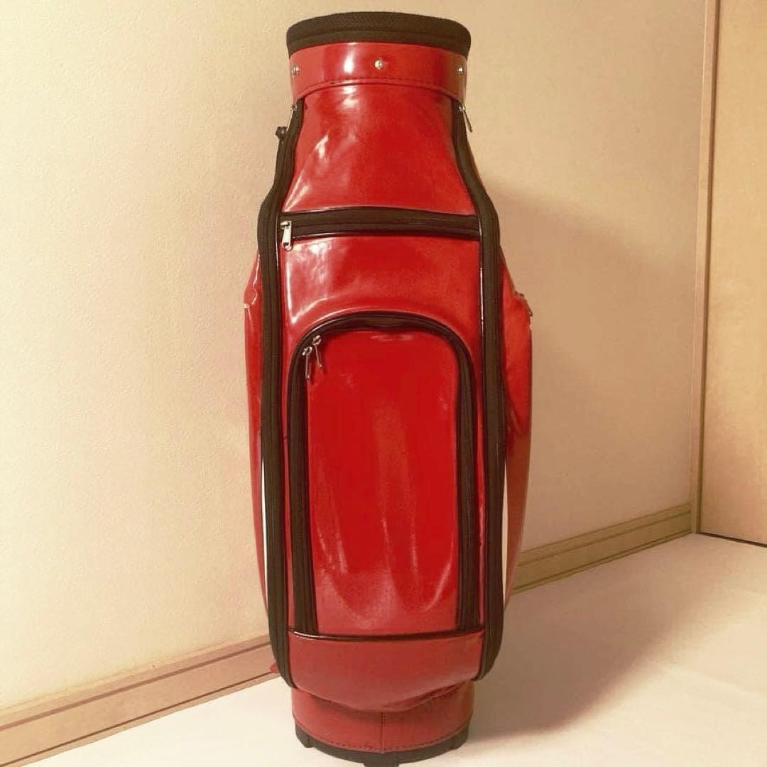 【超希少】コカコーラ　ゴルフ キャディバッグ レッド エナメル ロゴ刺繍 6分割