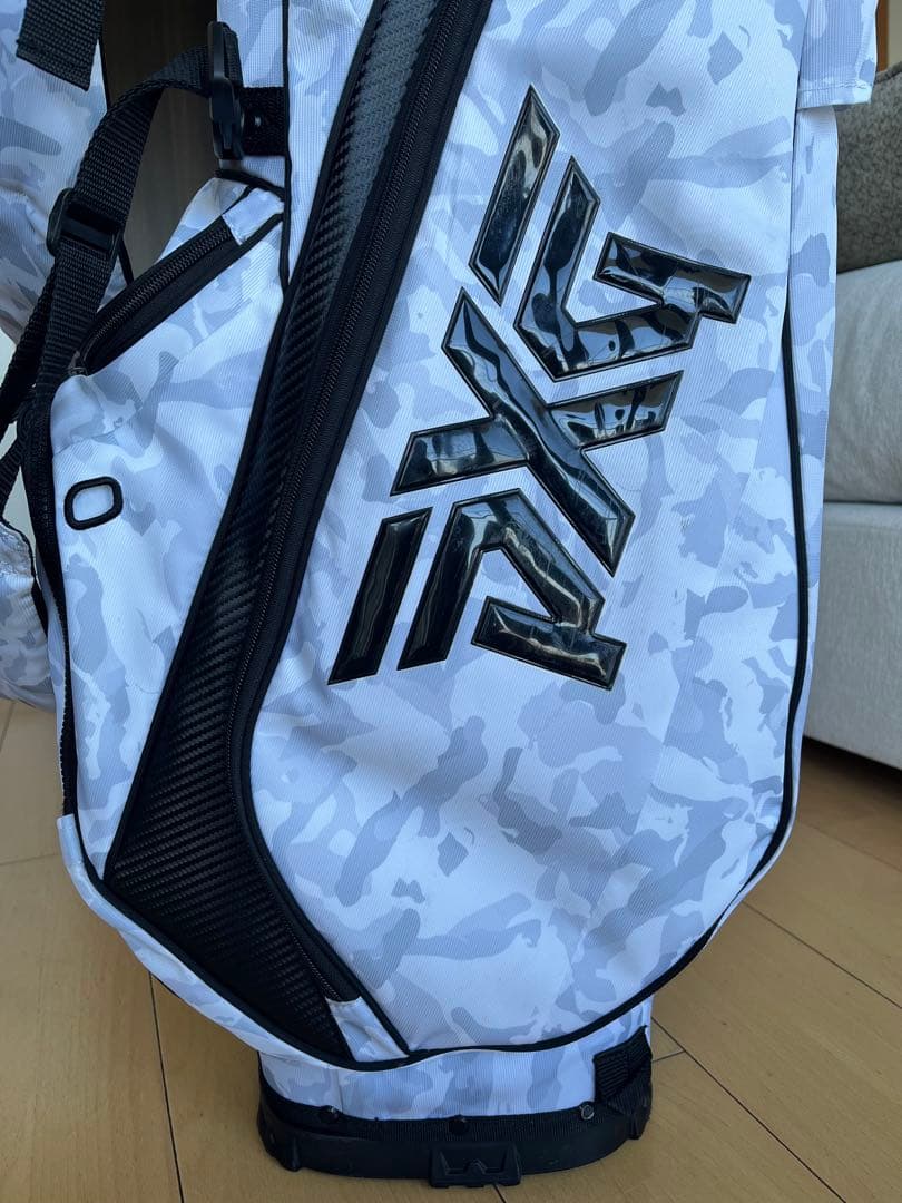美品pxg スタンド型キャディバッグ　迷彩柄　カモフラ　ライトグレー　9型　軽量