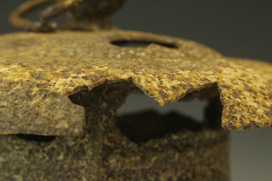 吊り灯籠 時代 詫び寂 鉄灯籠 高28cm 庭道具(LC623)