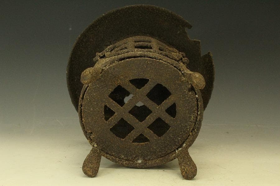 吊り灯籠 時代 詫び寂 鉄灯籠 高28cm 庭道具(LC623)