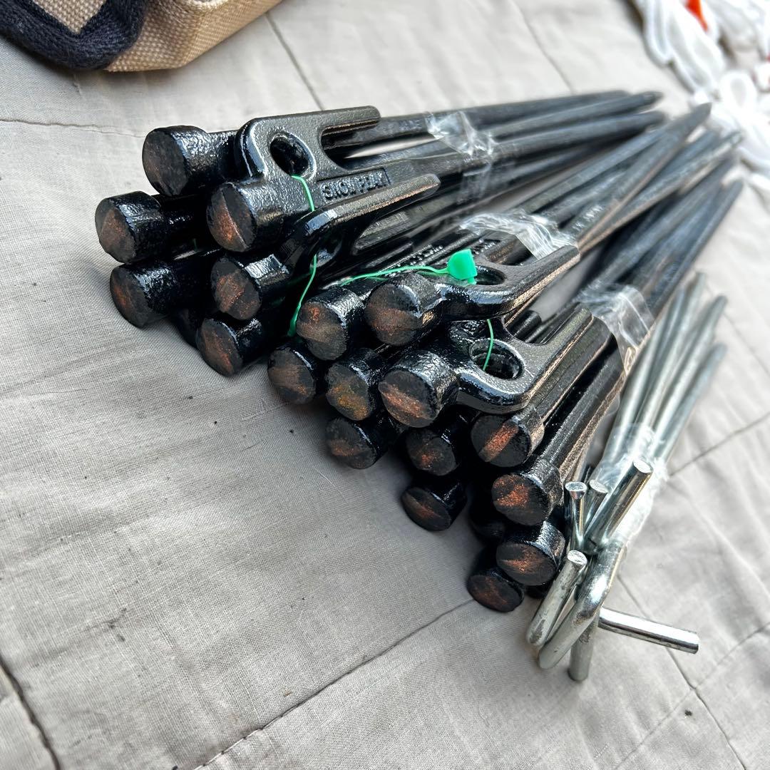 スノーピーク マルチコンテナ ペグ30 ペグハンマー ロープなど まとめて