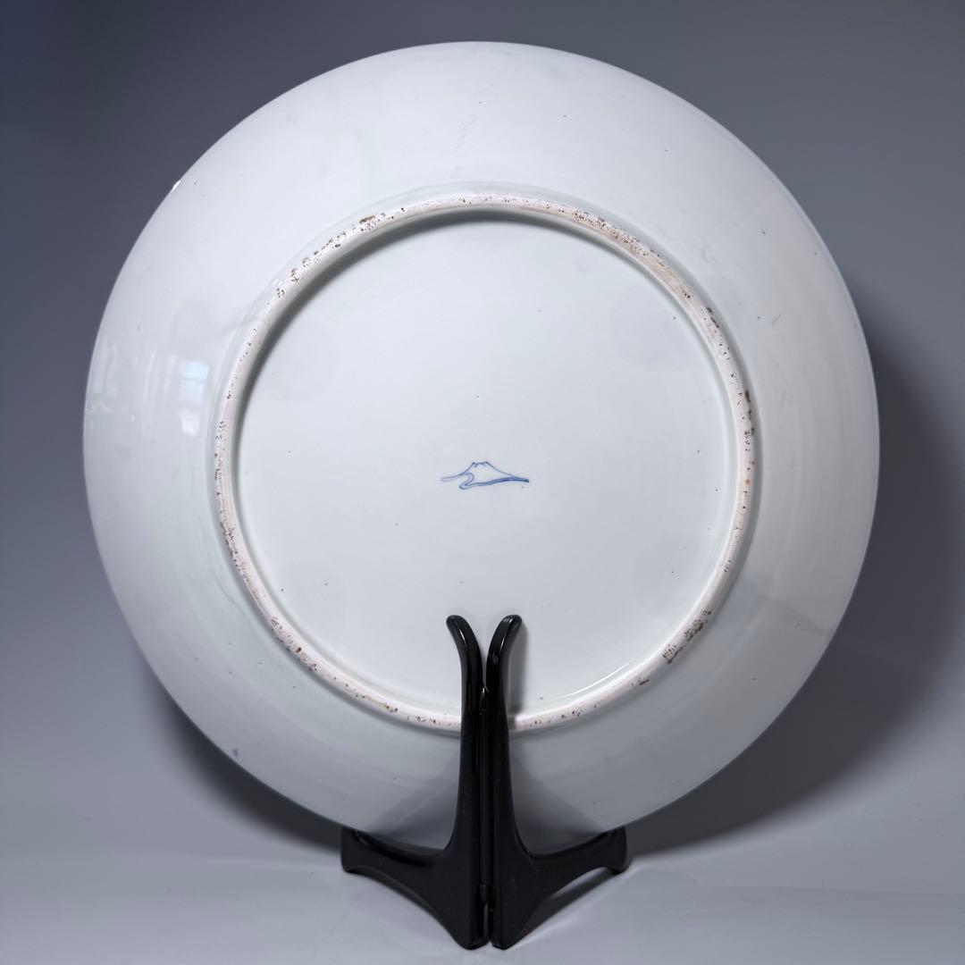 明治後期　オールド深川製磁　美人画　青海波　菩薩　直径39.7cm 　一尺三寸