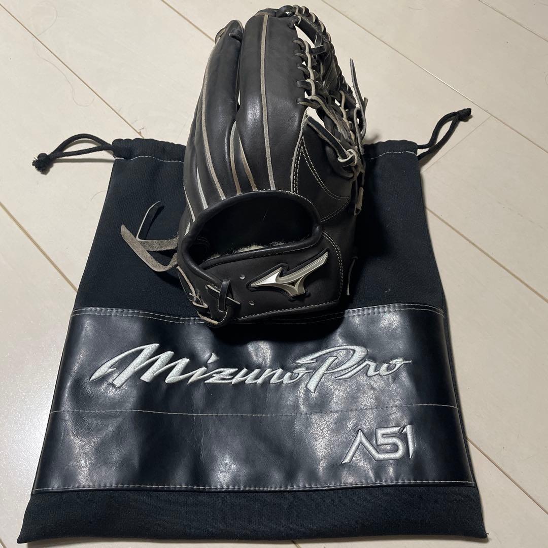 MizunoPro A51 軟式グローブイチローモデル 黒 クリーナー付き