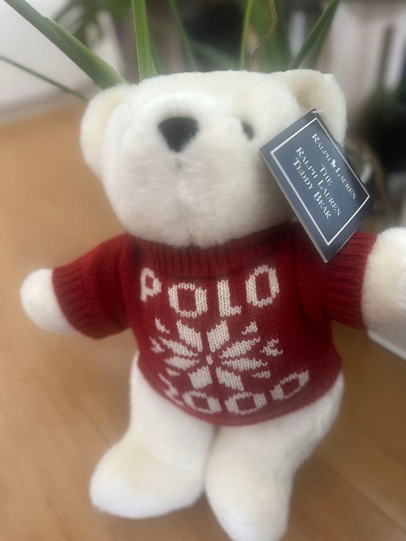 POLO ベア ぬいぐるみ – 赤いセーター＆スノーフレークデザイン