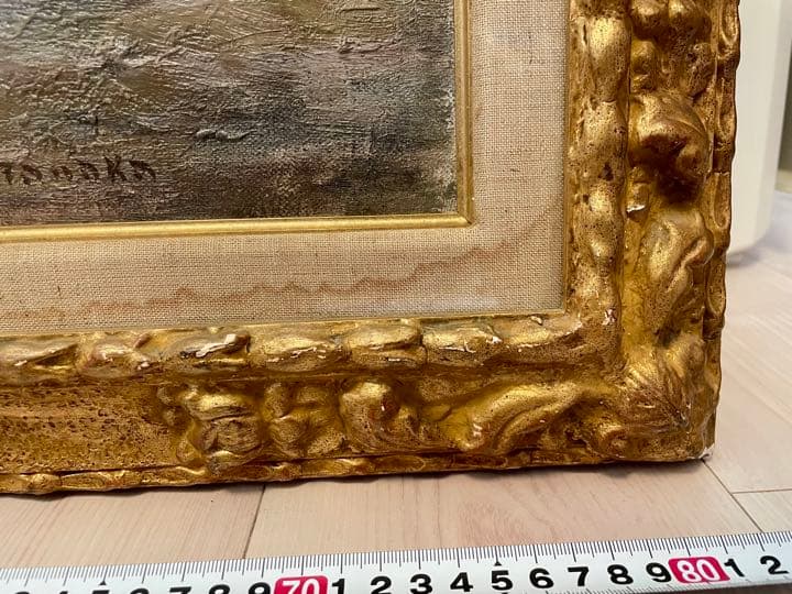 田中修　サンジェニイエスの古い塀　油絵15号　新制作会員　物故画家　フランス