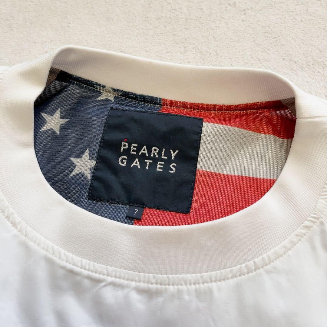 極美品　パーリーゲイツ　近年　サイズ７　３L　星条旗　蓄熱裏地　スニード 白