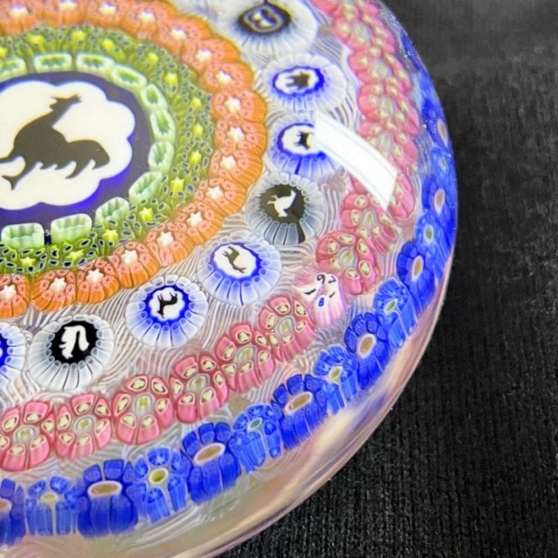 特大サイズ 希少 1971 バカラ クリスタル ペーパーウェイト（鶏と花）