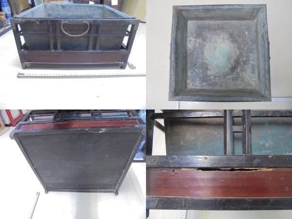 AKa6732　時代　火鉢　幅　約３９ｃｍ　奥行き　約３９ｃｍ　高さ　約１９ｃｍ