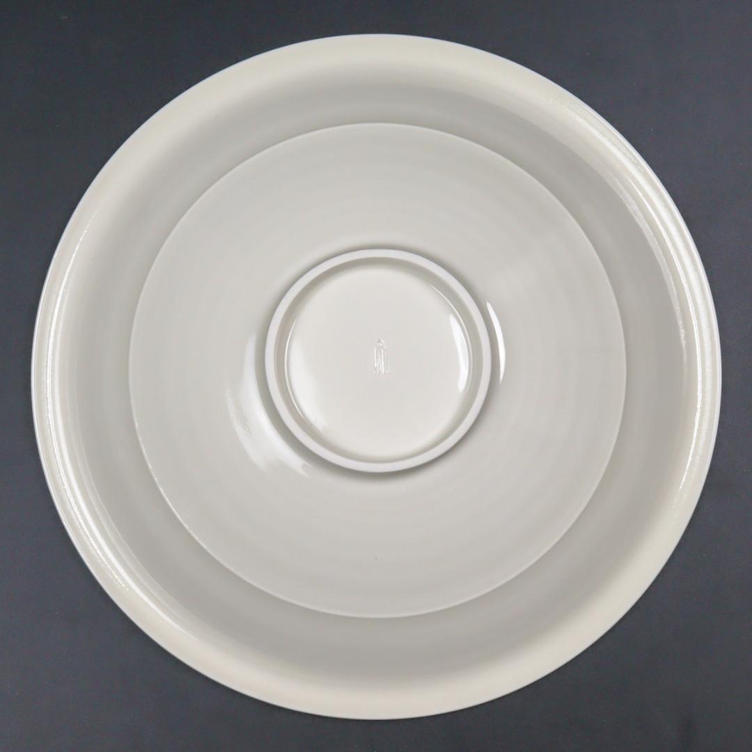 塚本快二 快山窯 白瓷 菓子鉢 25cm 白磁 共箱 美品