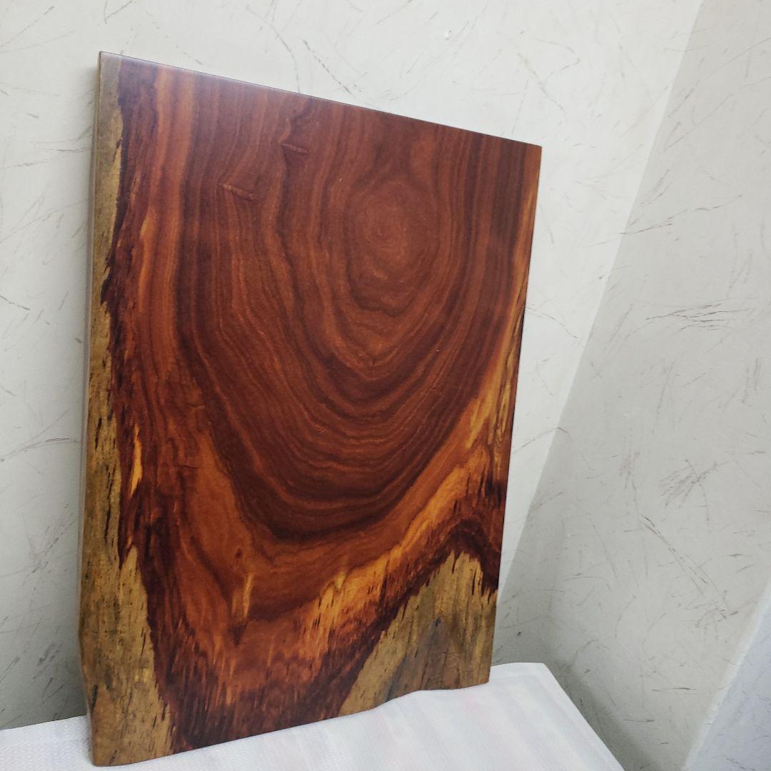 蔵出し特価　紫檀花台　無垢木材板 美しい木目模様　４３×３２×２cm