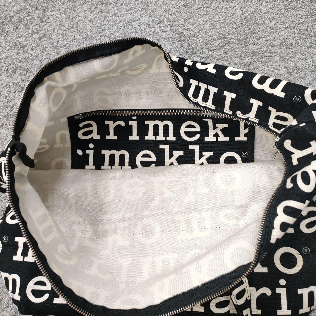 マリメッコ　特大ビッグバック　旅行カバン　黒Marimekkoロゴ