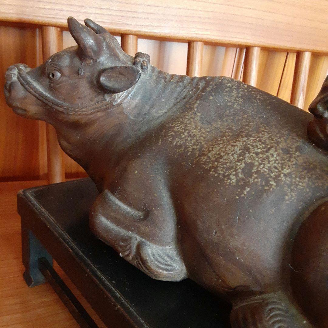 備前焼　騎牛帰家童子像　木村友敬