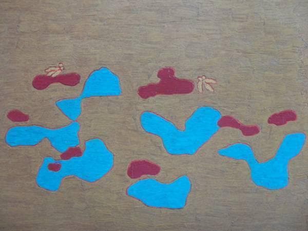 熊谷守一、げんげに虻、希少画集画、新品額装付