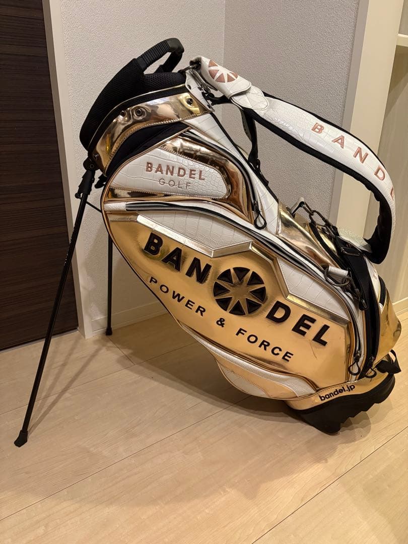 BANDEL バンデル ゴルフバッグ キャディバッグ ゴールド・ホワイト 限定品