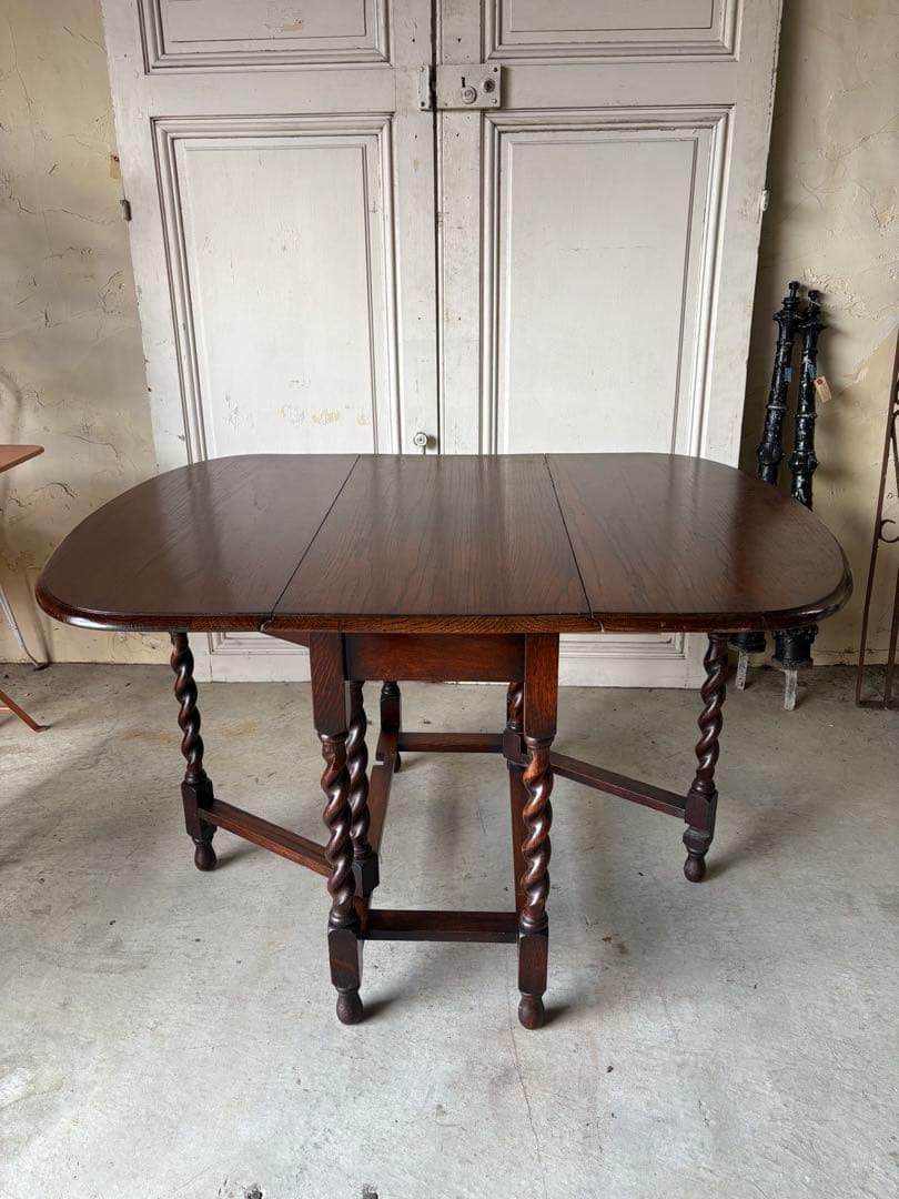 ゲートレッグテーブル/オーク/スピンドルレッグ