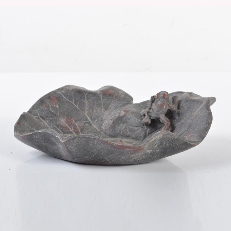 中国　古鉄　蓮に蛙　筆洗　水孟　茶托　5点　N　4220