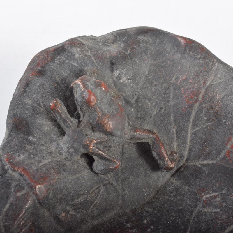 中国　古鉄　蓮に蛙　筆洗　水孟　茶托　5点　N　4220