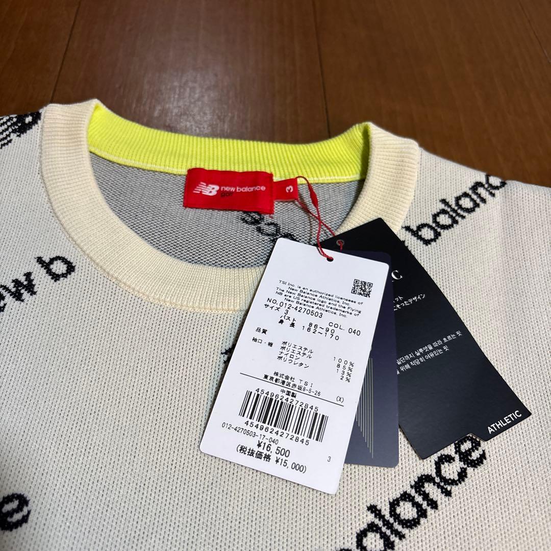 新品　LL 3 ニューバランス　ゴルフ　セットアップ　上下　総柄ロゴ　ニット